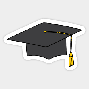 Golden Yellow Tassel Graduation Cap Sticker